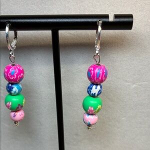 Colorful Beaded Drop Earrings